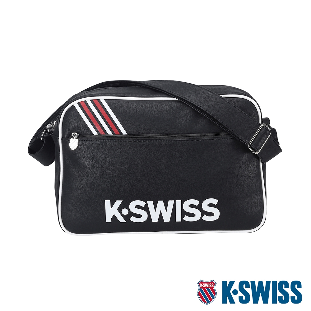 K-SWISS CT LEATHER BAG BIG 1皮革側背包(大)-黑