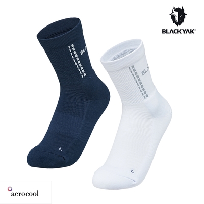 【BLACKYAK】343反光中筒襪(白色/海軍藍) | 登山襪 機能襪 運動襪 登山必備 中筒襪 健行襪 |BYBB1NAB11