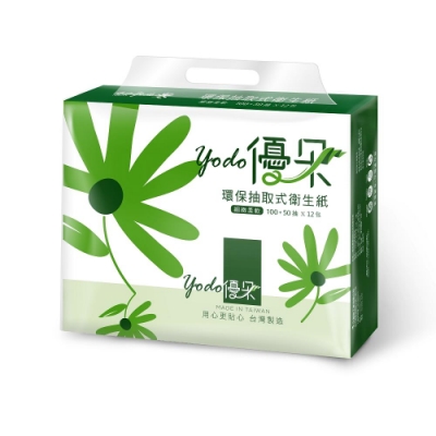 Yodo優朵環保抽取式花紋衛生紙150抽X72包x2箱