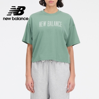 [New Balance]涼感短版圓領短袖上衣_女性_灰綠色_WT33172DKJ