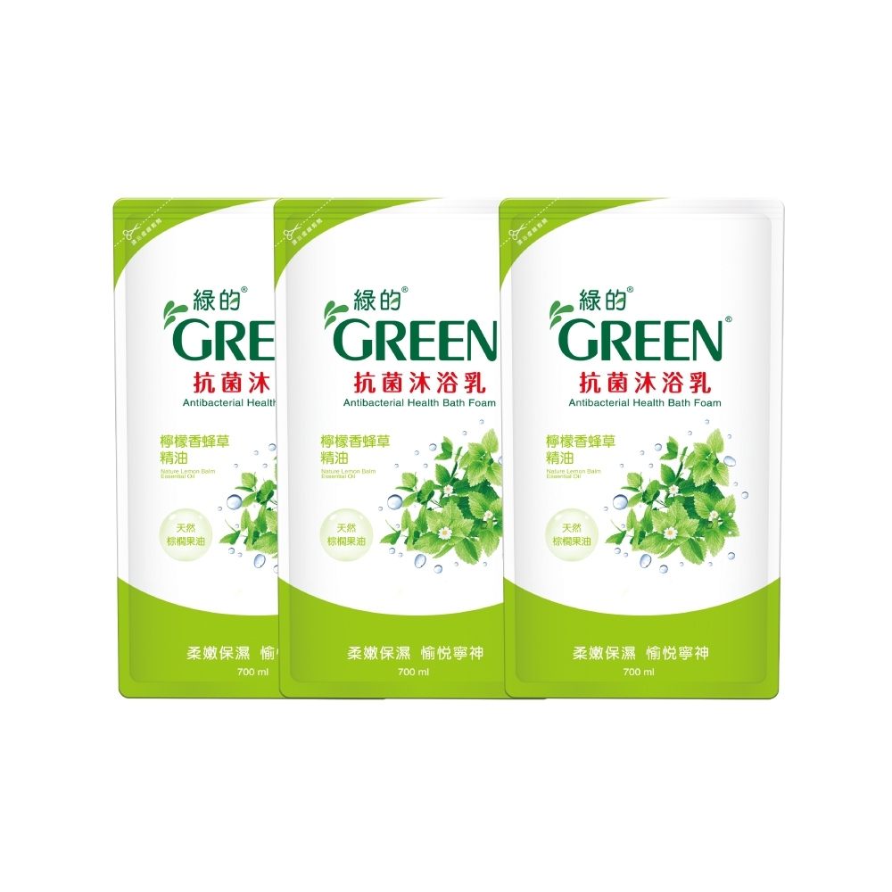 綠的GREEN 抗菌沐浴乳-檸檬香蜂草精油700mlX3