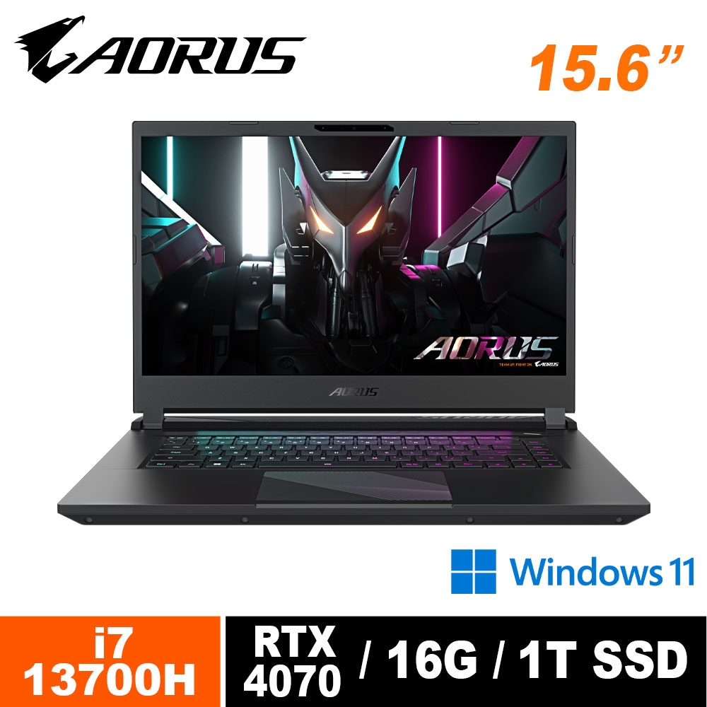 GIGABYTE 技嘉 AORUS 15 BSF-73TW754SH 15.6吋電競筆電 (i7-13700H/RTX4070/165Hz/16G/1TB SSD/Win11 Home/QHD)