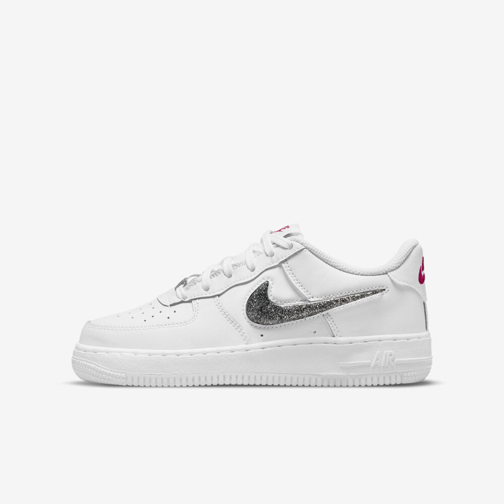 Nike Air Force 1 Lv8 GS [DC9651-100] 大童休閒鞋經典皮革亮粉閃耀穿