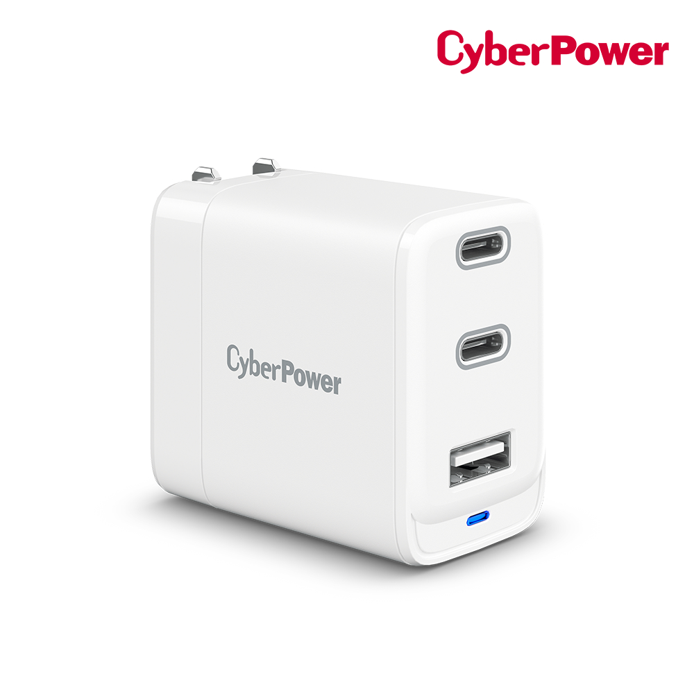 獨家預購-Cyberpower GaN 72W Type-C/USB 三孔 動態電源 快速充電器TR11U2C72W-TW