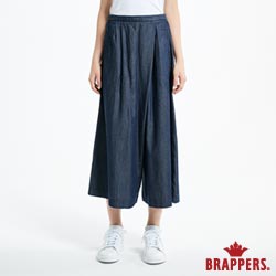 BRAPPERS 女款 Boy friend系列-天絲棉鬆緊帶八分褲-藍