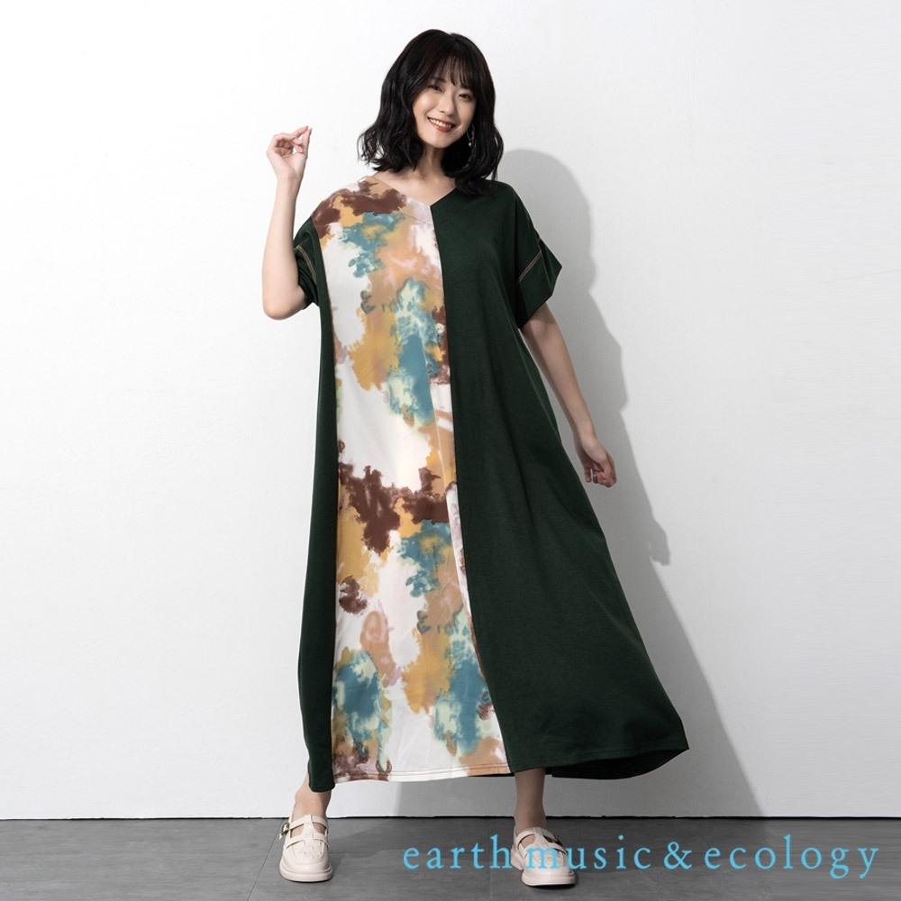 earth music  暈染拼接洋裝