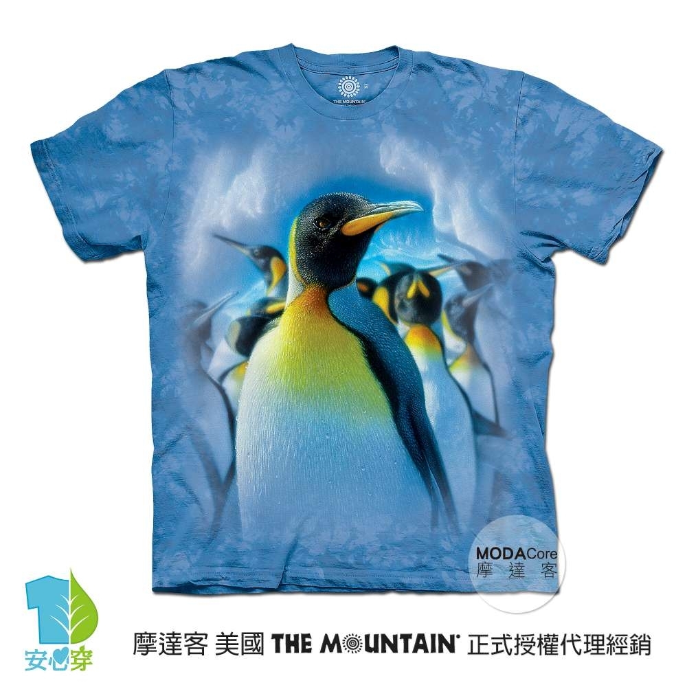 摩達客-美國進口The Mountain 歡樂天堂企鵝群 兒童版純棉環保藝術中性短袖T恤