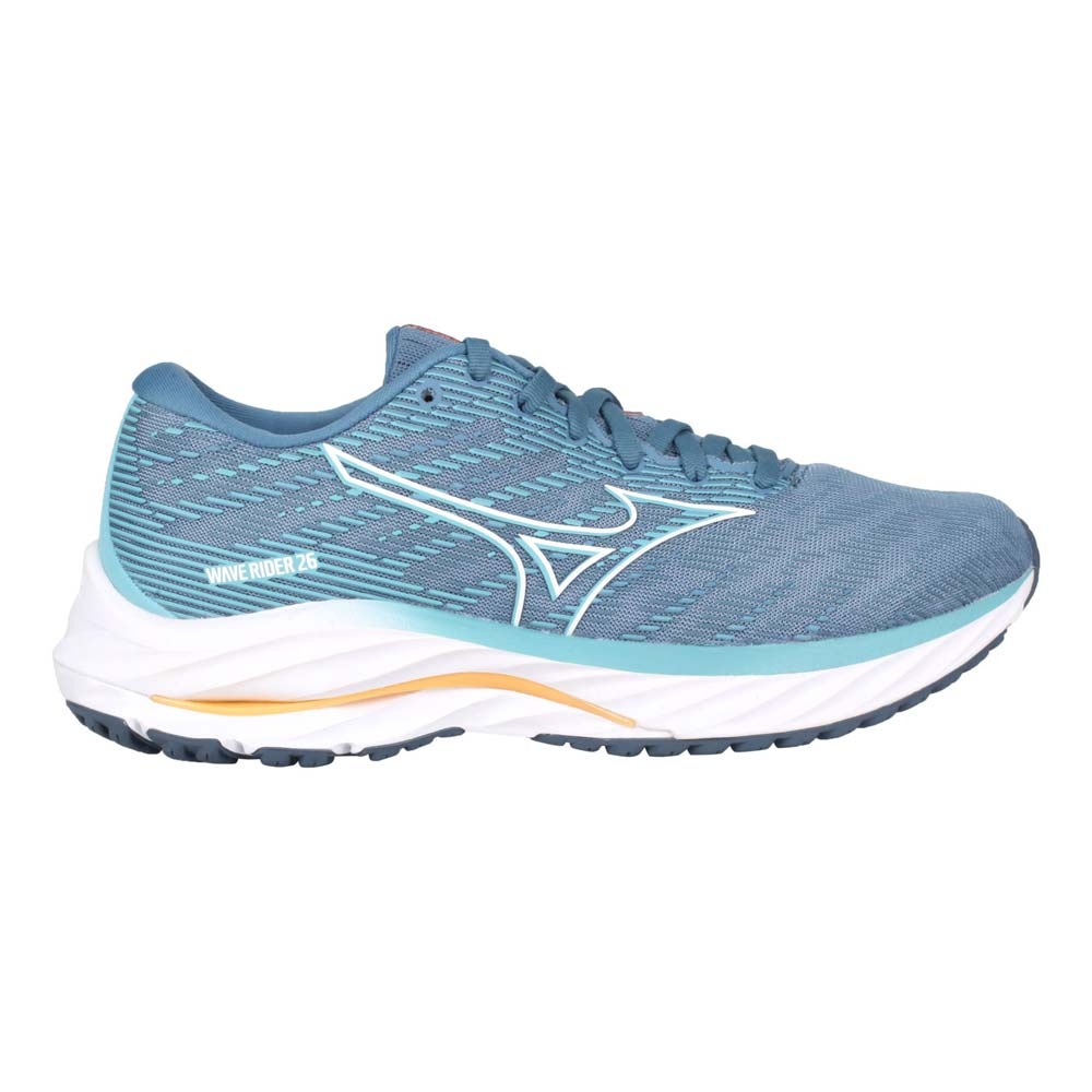 MIZUNO WAVE RIDER 26 SW 女慢跑鞋-4E-寬楦 美津濃 J1GD220628 藍綠白