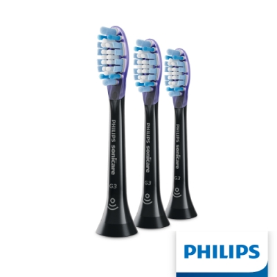 【Philips 飛利浦】Sonicare智能護齦刷頭三入組 HX9053/96(黑)