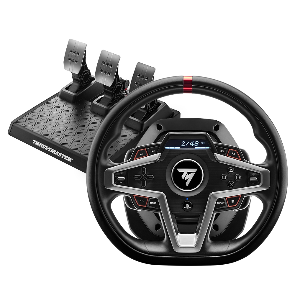 (組合)Thrustmaster T248, 賽車方向盤及磁性踏板, PS5, PS4, PC,