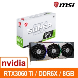 微星MSI RTX 3060 Ti 8G SUPER 3X 8GD6X OC 顯示卡