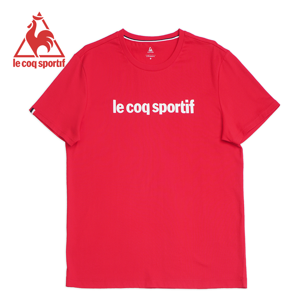 le coq sportif 法國公雞牌素色圓領短袖T恤 男女-紅