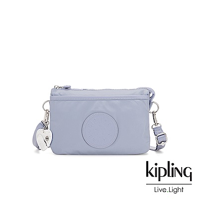 Kipling 亞洲限定款寧靜藍素面單肩隨身斜背包-RIRI