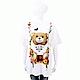 MOSCHINO 花朵鞦韆泰迪熊白色棉質T恤(寬版) product thumbnail 1