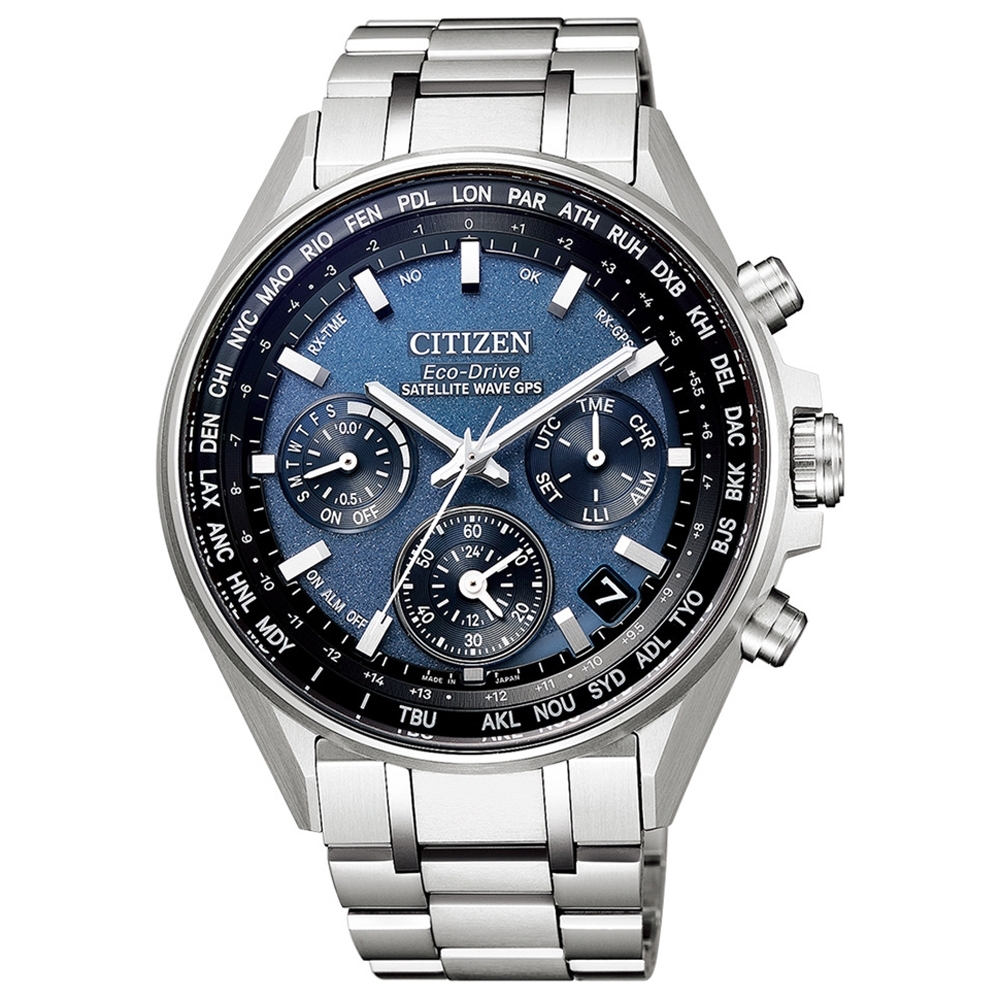 CITIZEN 星辰 廣告款領航旗艦衛星對時鈦金屬男錶(CC4000-59L)-44mm