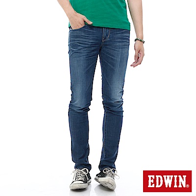 EDWIN 窄直筒 EDGE輕爽COOL牛仔褲-男-酵洗藍