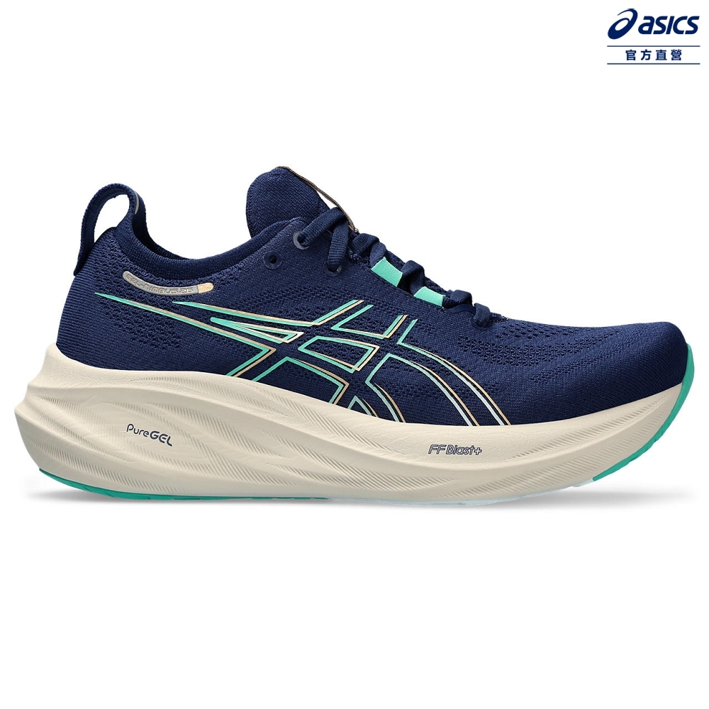 ASICS 亞瑟士 GEL-NIMBUS 26 (D) 女款 NAGINO 寬楦 緩衝 慢跑鞋 1012B602-400