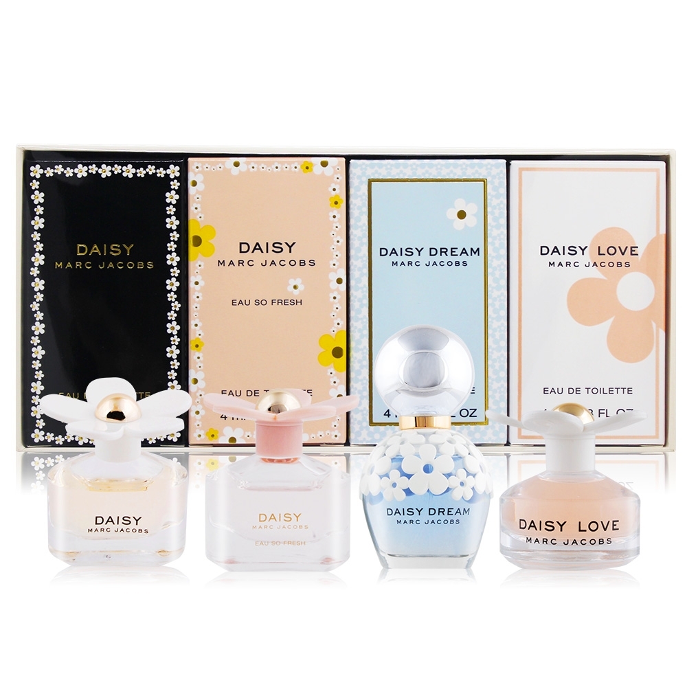 Marc Jacobs Daisy 雛菊小香禮盒4mlX4[小雛菊+清甜雛菊+雛菊之夢+親愛雛菊]-香水航空版