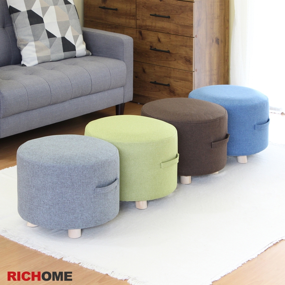 【RICHOME】胖胖大圓凳-4色P-R-CH1253B/BR/G/GR  40 x 40 x 32.3 CM