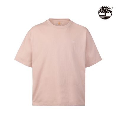 Timberland 男款淺粉色胸前大樹刺繡Logo圓領短袖T恤|A6F7Q662