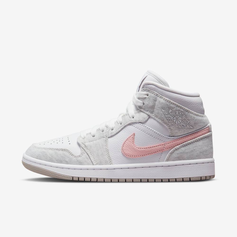 Nike 休閒鞋W Air Jordan 1代Mid SE 喬丹男女鞋情侶鞋白粉勾DN4045-001