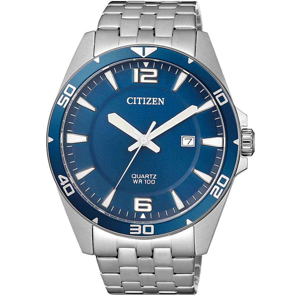 CITIZEN星辰 單寧炫藍石英腕錶(BI5058-52L)-藍/43mm
