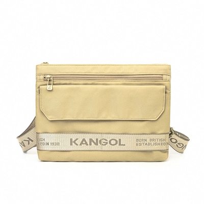 KANGOL 側背包 淺卡其-6225170231