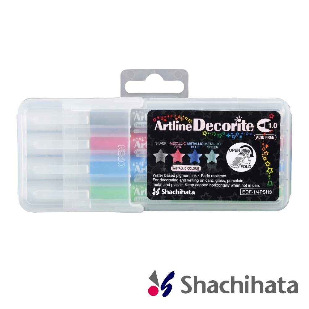 日本 SHACHIHATA 攜帶式 螢光水板筆4色(果漾)