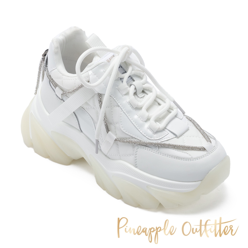 Pineapple Outfitter-ALECIA 拼接綁帶休閒老爹鞋-白色 product image 1