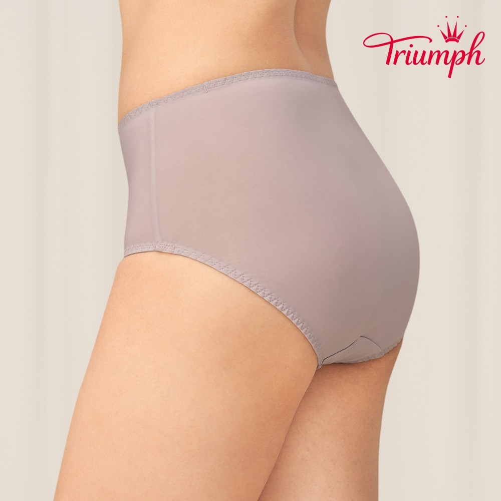 黛安芬-美型嚴選系列包臀中高腰三角內褲M-EEL 粉灰色, 高腰