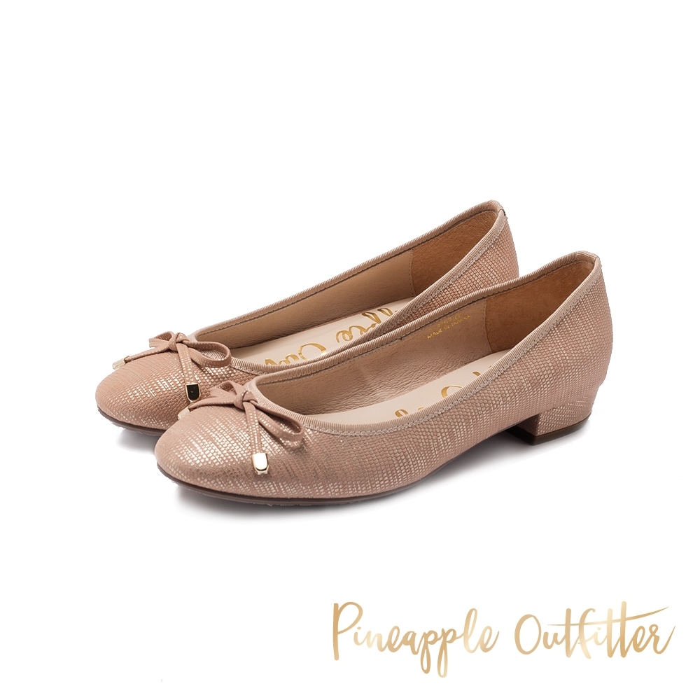 Pineapple Outfitter-FLAPPLE-BOW耀眼蝴蝶結平底鞋-粉紅色
