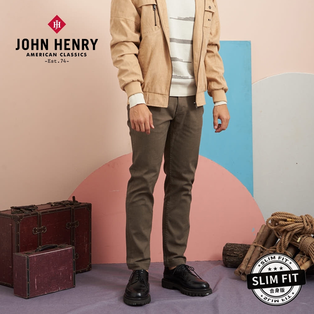 JOHN HENRY 舒適彈性修身長褲-兩色選