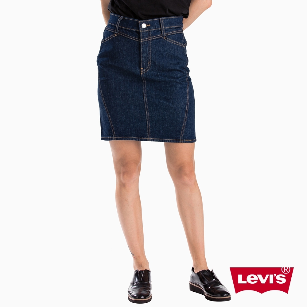 Levis 女款 修身牛仔裙 Revel 塑形翹臀版型 超彈力布料