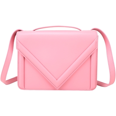 Mansur Gavriel M Frame Box 小牛皮翻蓋肩背箱包(粉色)