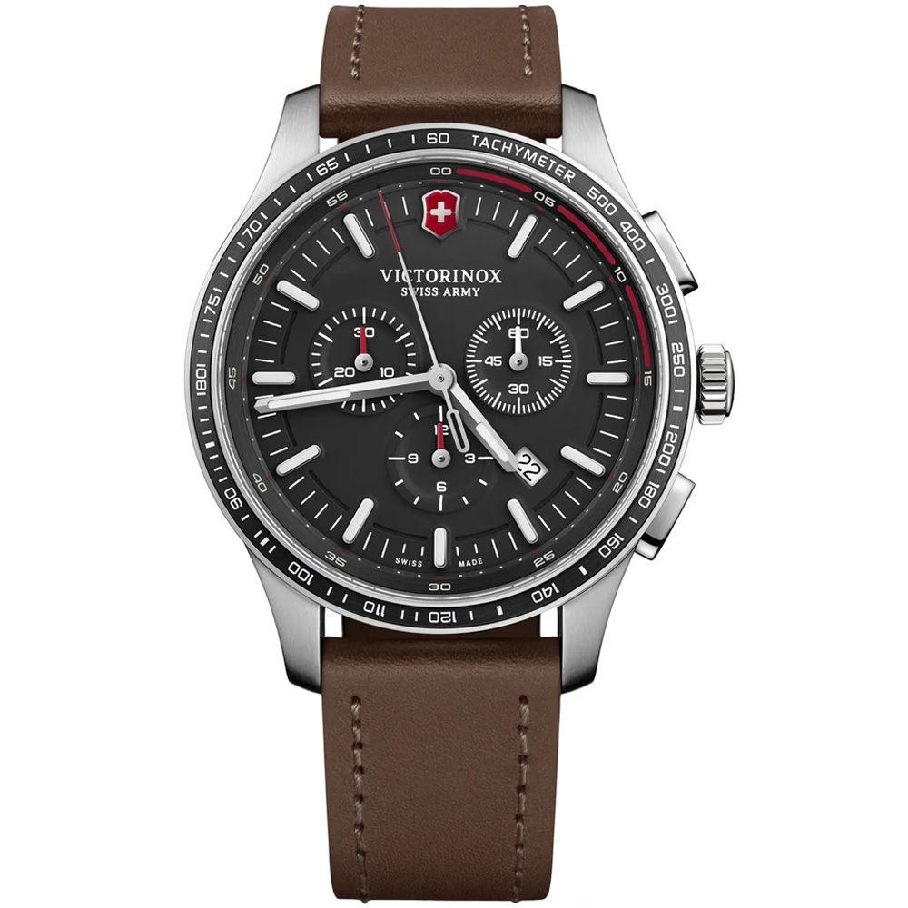 VICTORINOX瑞士維氏 Alliance 運動計時腕錶-棕 44mm / VISA-241826