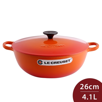 Le Creuset 媽咪鑄鐵鍋 媽咪鍋 26cm 4.1L 火焰橘 法國製