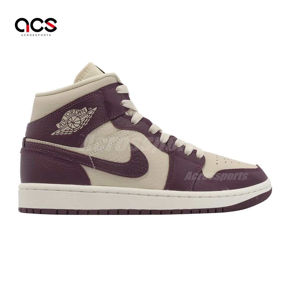 Nike Wmns Air Jordan 1 Mid SE 米白酒紅紫女鞋喬丹1代休閒鞋DR0501