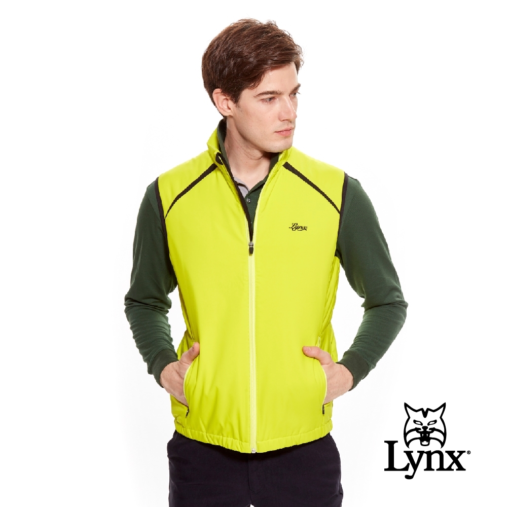 【Lynx Golf】男款口瑞士Schoeller 3XDRY無袖背心-黃綠色