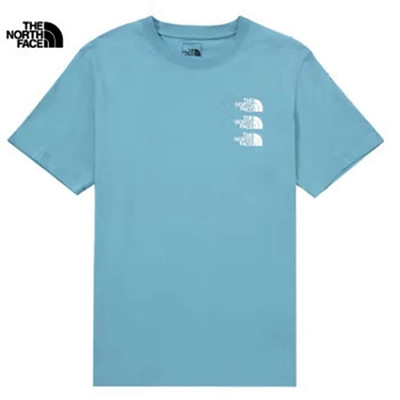 The North Face U MFO MULTI COLOR LOGO S/S TEE-AP中性短袖上衣-藍-NF0A86Z2LV2