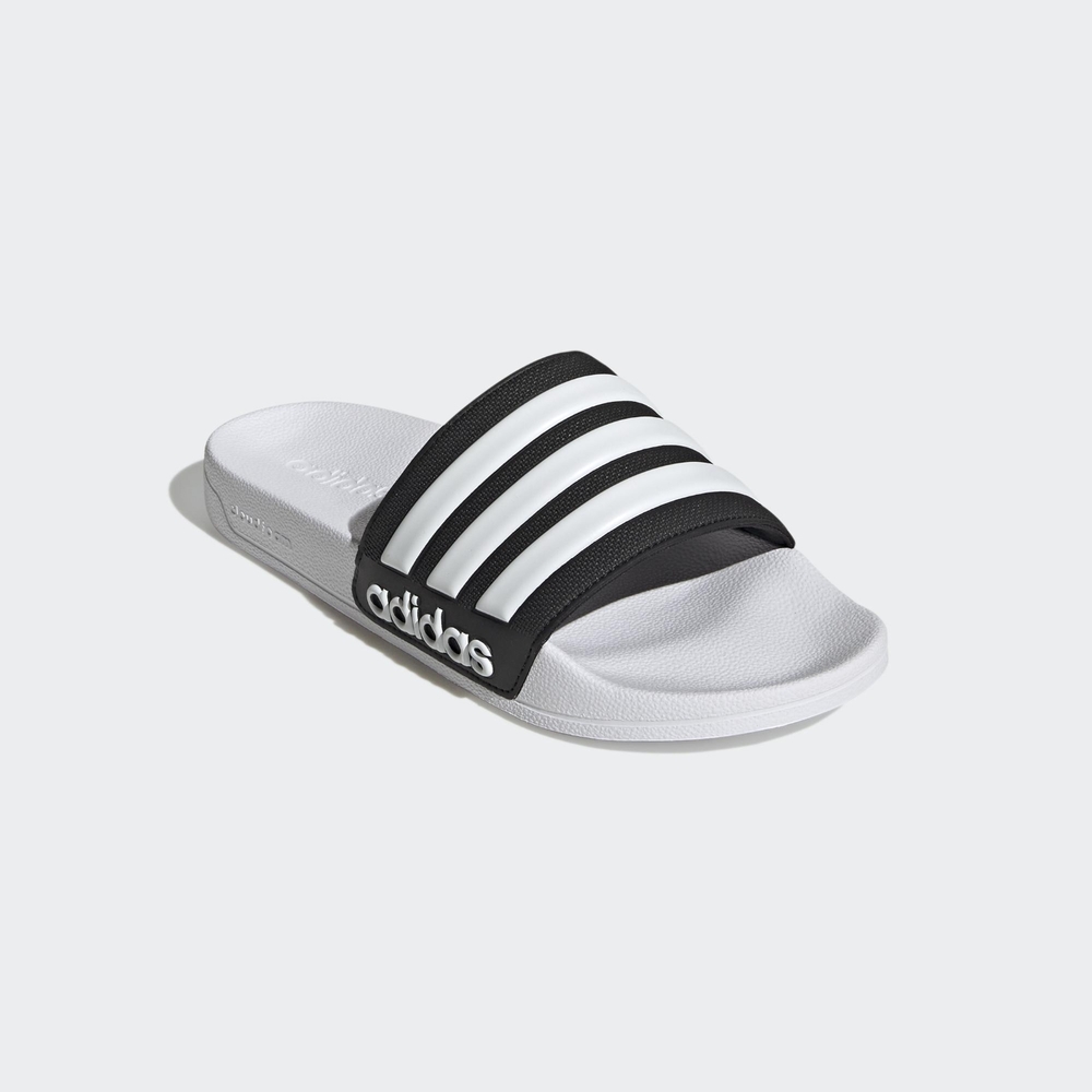 ADIDAS ADILETTE SHOWER 男女運動拖鞋-白黑-GZ3773