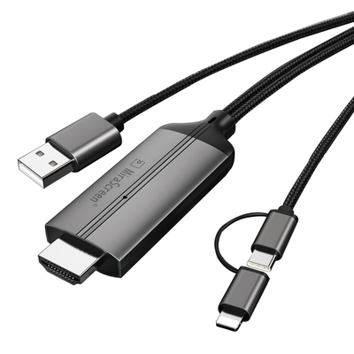 MiraScreen LD36 二合一有線影像轉接器(Lightning/Type-C) HDMI 轉接線