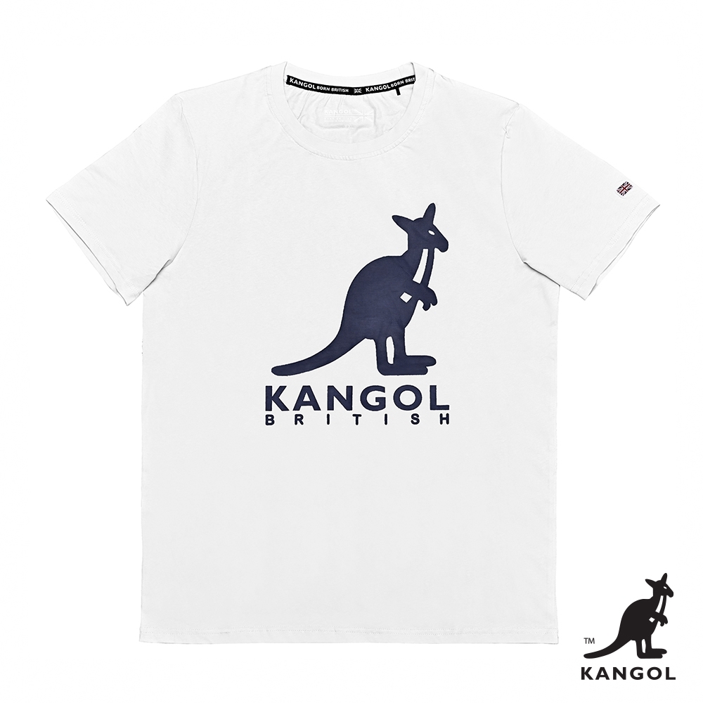 【KANGOL】經典LOGO圓領短袖T恤-男-白