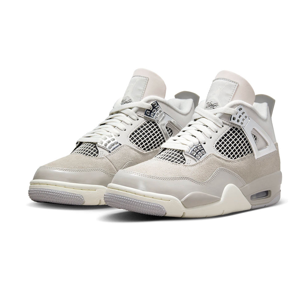 Nike Air Jordan 4 女復古灰電鍍銀喬丹經典AJ4 運動休閒鞋AQ9129-001