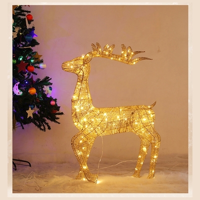 【30CM單個】聖誕鐵藝發光鹿 聖誕節裝飾品 聖誕擺件 聖誕樹裝飾鹿 櫥窗發光麋鹿 聖誕鹿擺件