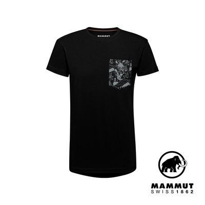 【Mammut長毛象】Massone Pocket T-Shirt Men Climber 有機棉機能短袖T恤 黑色 男款 #1017-05140
