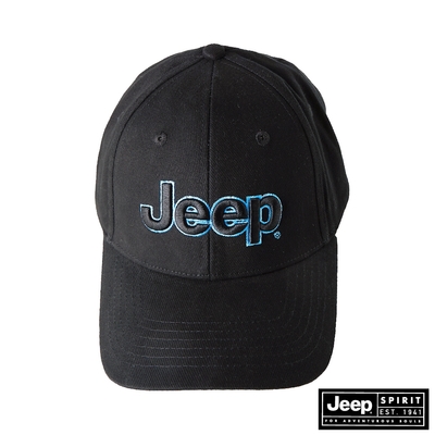 JEEP 品牌LOGO撞色刺繡棒球帽-深藍色