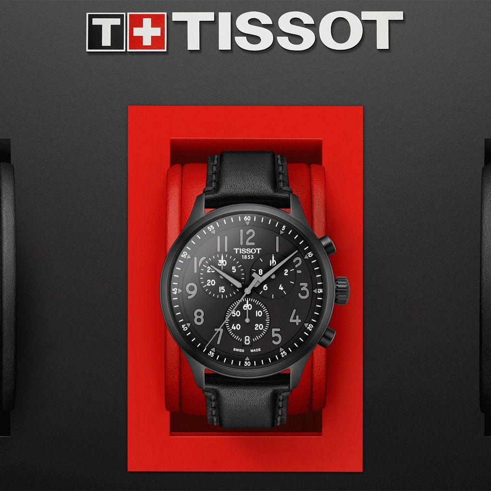 TISSOT 天梭官方授權韻馳系列Chrono XL計時手錶年終送禮-黑/45mm