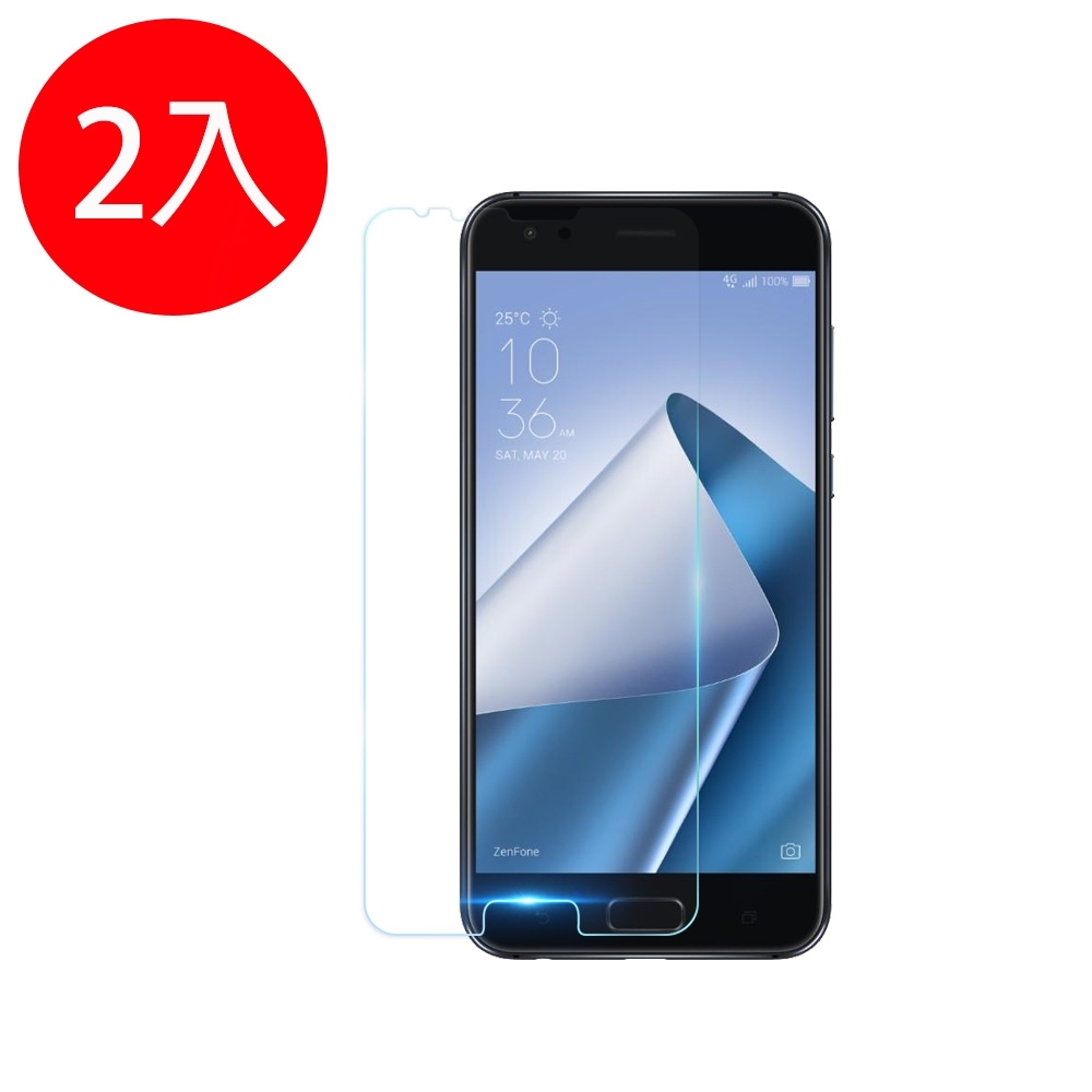o-one【鐵鈽釤鋼化膜】ASUS ZenFone 4(ZE554KL) 高清透玻璃保護貼(兩入組)-非滿版