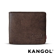 福利品 KANGOL 韓式潮流橫式短皮夾+鑰匙圈禮盒-皮紋褐 product thumbnail 1