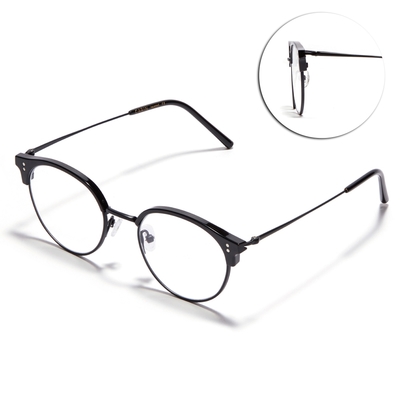 CARIN 圓形眉框光學眼鏡 NewJeans代言/黑#ALEX R+ C4